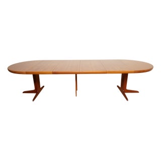 Vintage Round Dining Table in Teak, 1950s For Sale