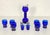 Mid 20th Century Art Deco Era Cobalt Blue Glass Barbell Martini Cocktail Shaker Set From France For Sale - Image 4 of 11