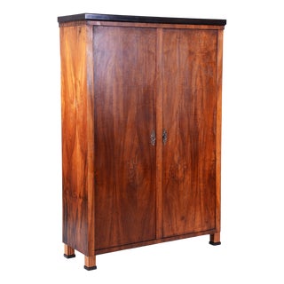 Biedermeier Two-Door Wardrobe in Walnut, 1830s For Sale
