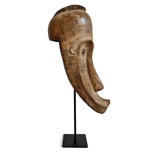 Antique Ngil Fang Tribal Gabon Mask on Stand For Sale - Image 4 of 17