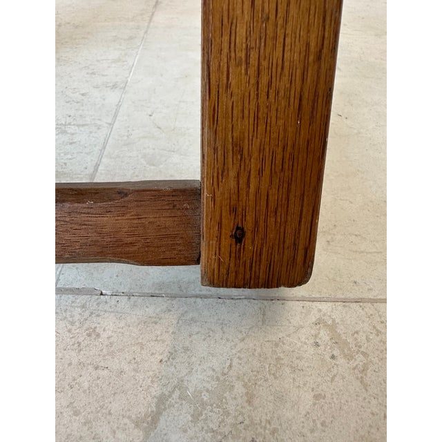 Vintage French Audoux Minet Style Handcarved Woven Rope & Oak Stool For Sale - Image 12 of 17