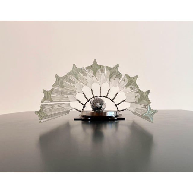 Vintage Clear Murano Glass Quadriedri Wall Sconces, 1990, Set of 2 For Sale - Image 13 of 14