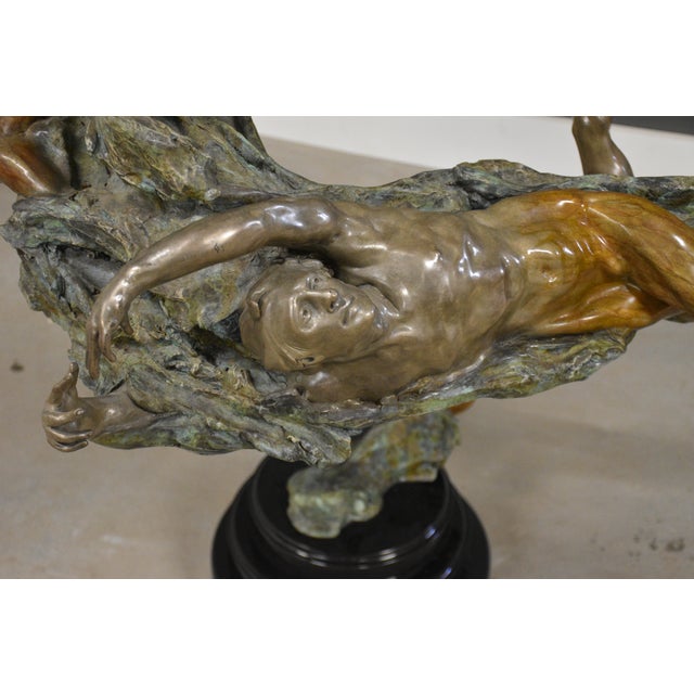 1990s Spiral Helix Y Bronze Statue by Mary Louise Snowden For Sale - Image 4 of 9