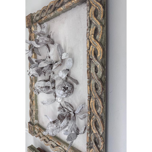 Metal Paper Mache & Plaster Pomegranate Branch Wall Sculpture For Sale - Image 7 of 9