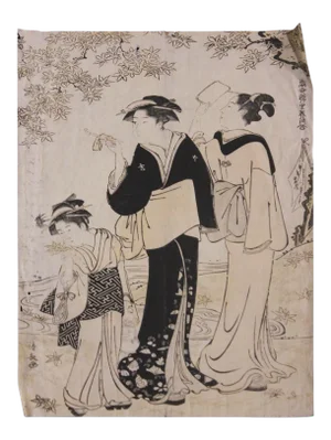 Torii Kiyonaga Beauties under a Maple Tree Japanese Woodblock Print 1784