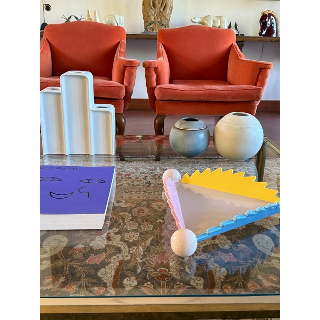 Postmodern Ceramic Centerpiece / Vide Poche Mod. "Parana" 1st Edition, Masanori Umeda, Memphis Milan Italy 1983 For Sale - Image 16 of 16