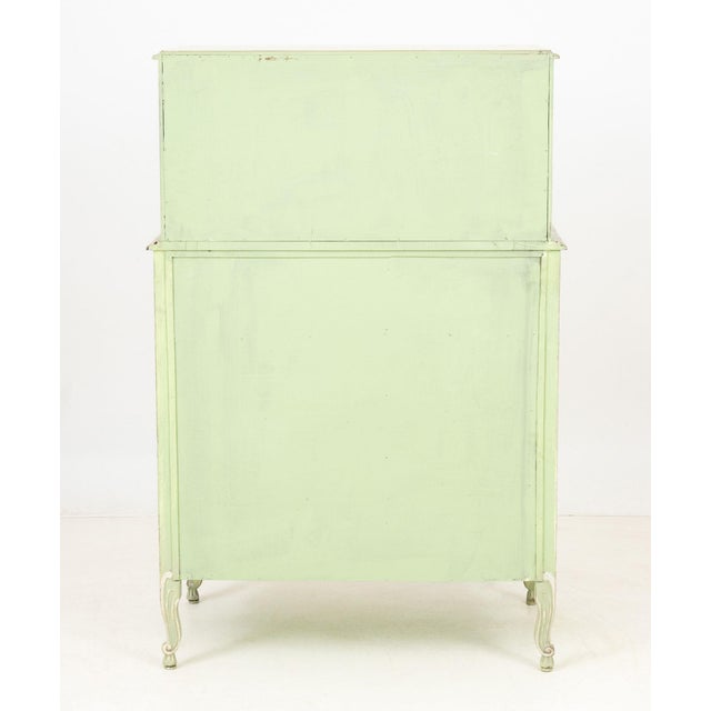 French Provincial Style Green Painted Cupboard For Sale - Image 10 of 10