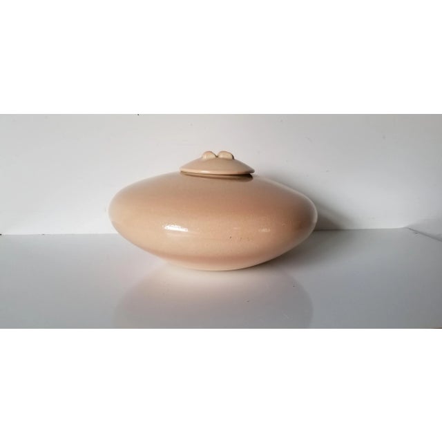 1980s Large Vintage Mark Hines Pink Ceramic Vase With Lid, Signed For Sale - Image 10 of 10