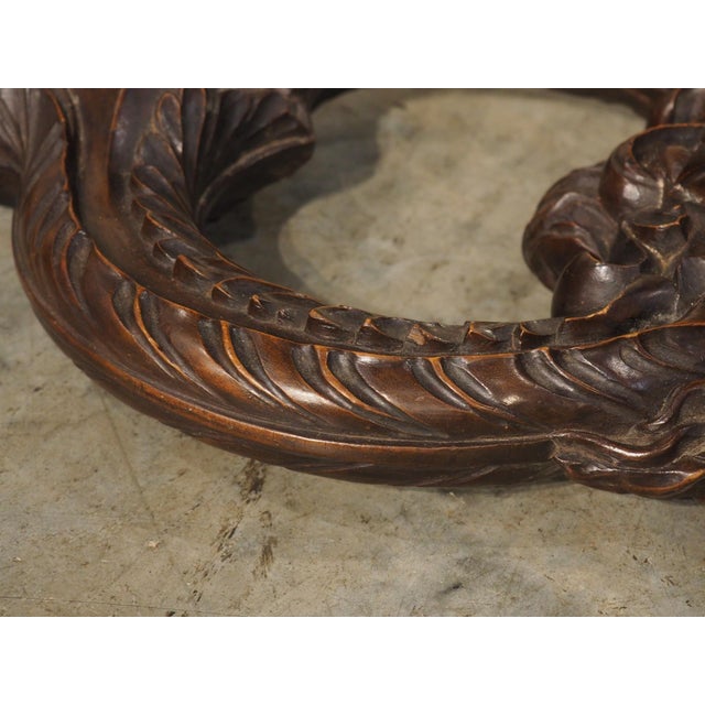 19th Century Oversized French Carved Walnut Study of a Bronze Door Knocker, 19th Century For Sale - Image 5 of 16