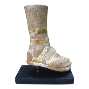 19th Century Italian Carved Wood Santo Foot