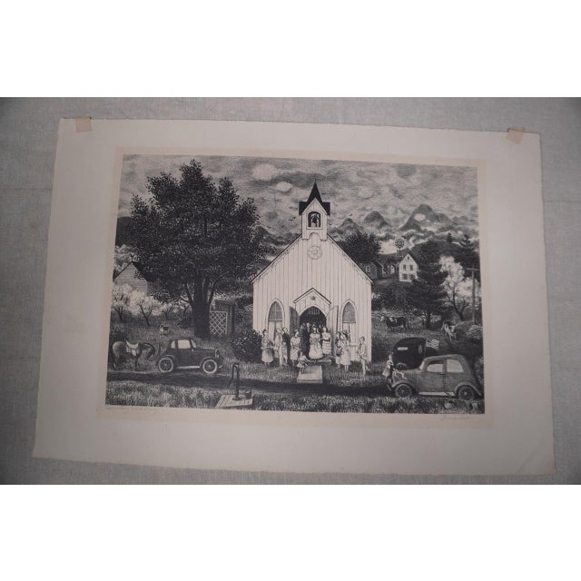 Doris Lee (1904-1983) - Country Wedding - Etching 1943 For Sale - Image 4 of 6