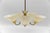 Mid-Century 5-Light Glass & Brass Ceiling Lamp, 1950s For Sale - Image 6 of 16