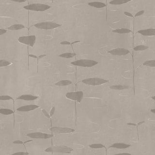 Sample - Lilies Wallpaper by Paule Marrot in Elephant Gray For Sale