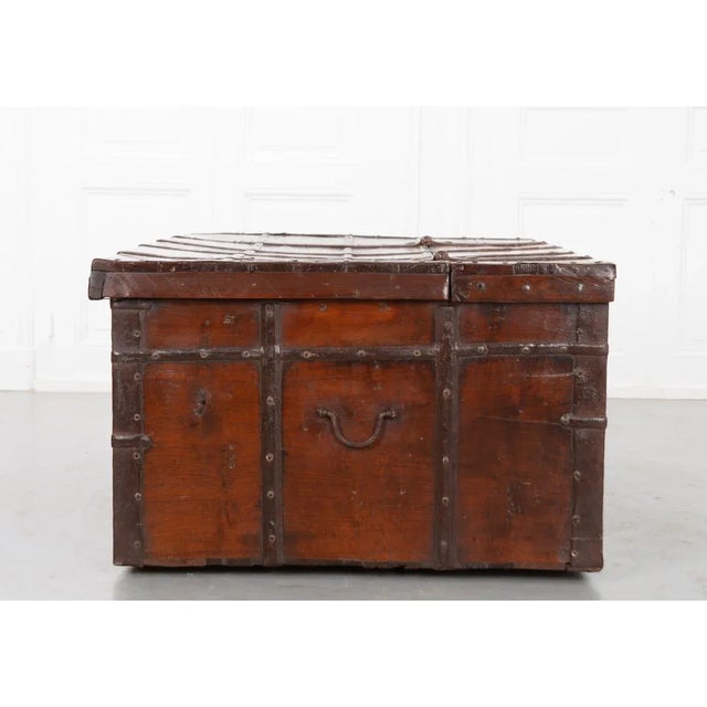 English 19th Century Teak and Iron-Framed Trunk For Sale - Image 10 of 13