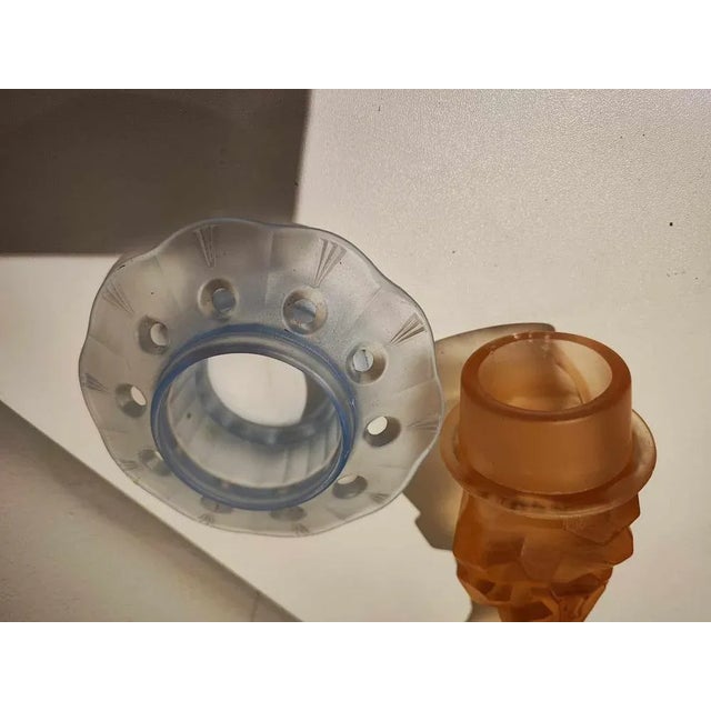 Glass Art Deco Swallows Figure by Josef Invald, Rudolfova, 1930s For Sale - Image 7 of 10