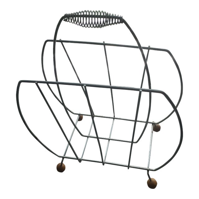 1960s Art Deco Style Magazine Rack For Sale