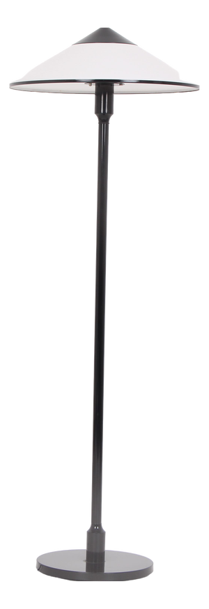Floor Lamp in Black Metal and Plastic with White Shade, 1960s