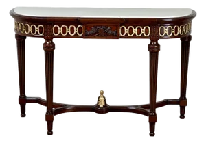 1980s Vintage Ardley Hall Neoclassical Style Granite Top Parcel Gilt Console Table