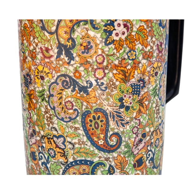 Boho Chic Early 20th Century German Paisley Pitcher For Sale - Image 3 of 7