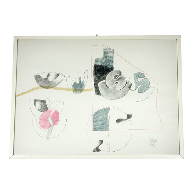 Italian Art Sculpture Lithograph by Giacomo Benevelli, 1973 For Sale