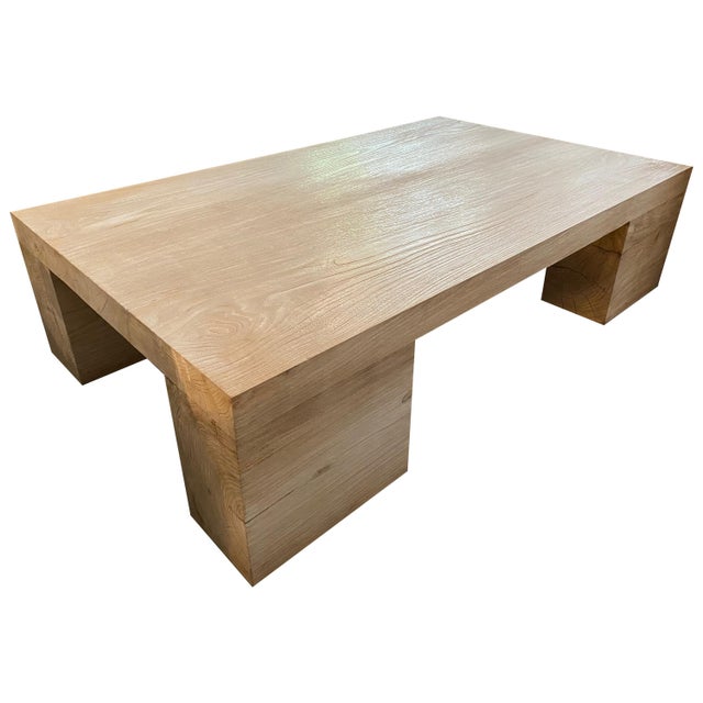 Impressive, large coffee table produced from reclaimed teak. Shown: 60 x 36 x 15" high. Legs 14.5 x 8". Top 3”. The St....