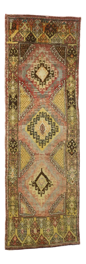 Vintage Turkish Oushak Runner - 03'10 X 11'07