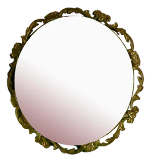 Art Deco Round Atsonea Ornate Gilt Wall Mirror, 1940s