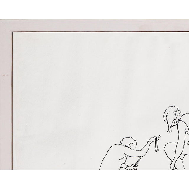 Late 20th Century William Anzalone Black and White Abstract Figurative Drawing of Nude Female, 20th Century For Sale - Image 5 of 12