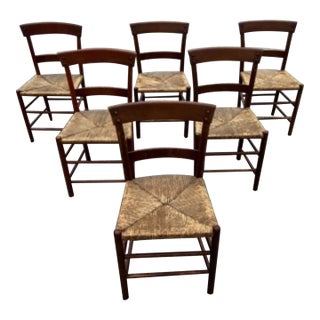 1950s Rustic French Mid-Century Modern Dining Chairs, Style of Charlotte Perriand For Sale