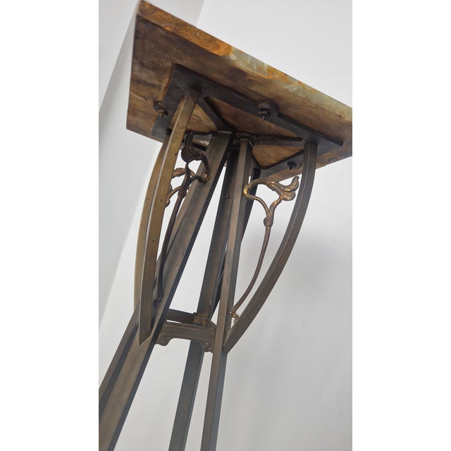 Black Art Nouveau Riser in Wrought Iron with Alabaster Tops, 1890s For Sale - Image 8 of 13