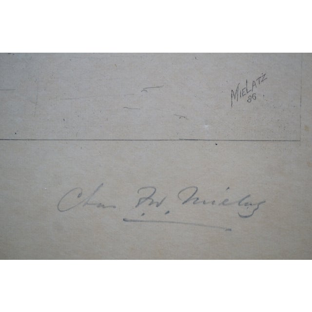 Printmaking Materials Antique Charles Frederick Mielatz Signed Maritime Sailboat Seascape Etching 28" For Sale - Image 7 of 11