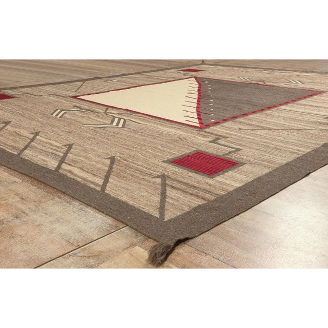 Textile Southwestern Navajo-Style Rug With Storm Pattern - 09'03 X 11'10 For Sale - Image 7 of 9