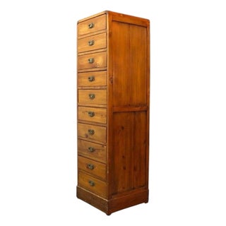 Oversized Antique Mahogany 10-Drawer Lingerie Chest C1930 For Sale