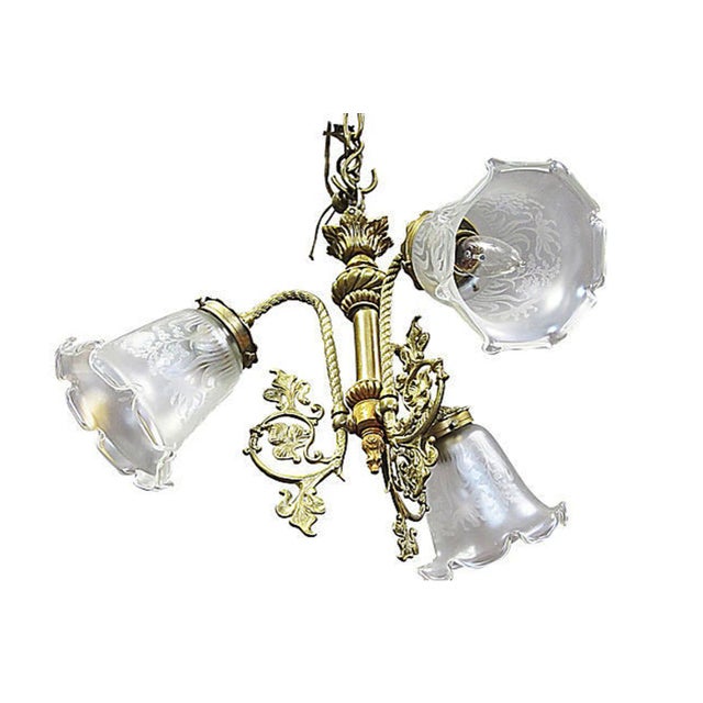 French Antique 19th C. French Bronze Chandelier For Sale - Image 3 of 4