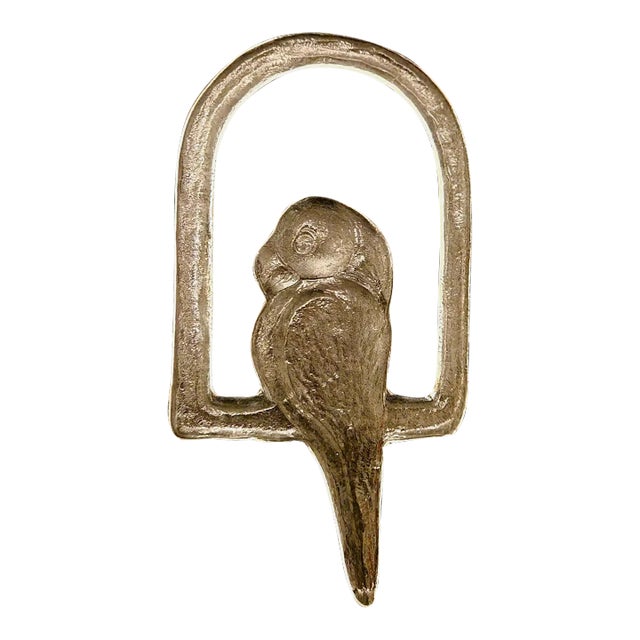 Mid Century Modern Grand Crystal Parrot on His Perch - Hanging Home Decor/ Sculpture For Sale