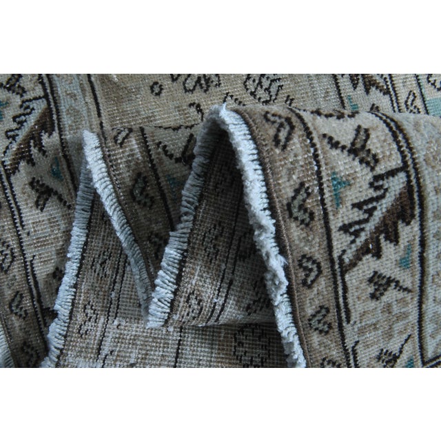 1970s Vintage Persian Handmade Wool Cotton Light Blue Area Rug For Sale - Image 11 of 11