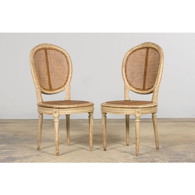 Early 19th Century French Louis XVI Painted Cane Dining Chairs - Set of 10 For Sale - Image 13 of 18