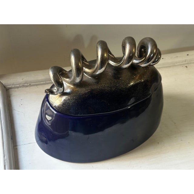 Postmodern Sculptural Box in Glazed Ceramic, 1990s For Sale - Image 4 of 18