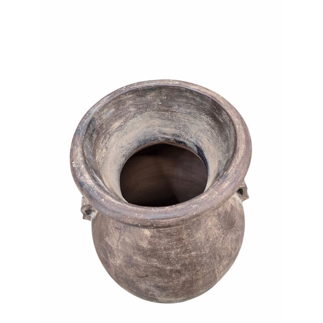 Brown Vintage Rustic Mediterranean Terracotta Amphora Floor Vase For Sale - Image 8 of 9