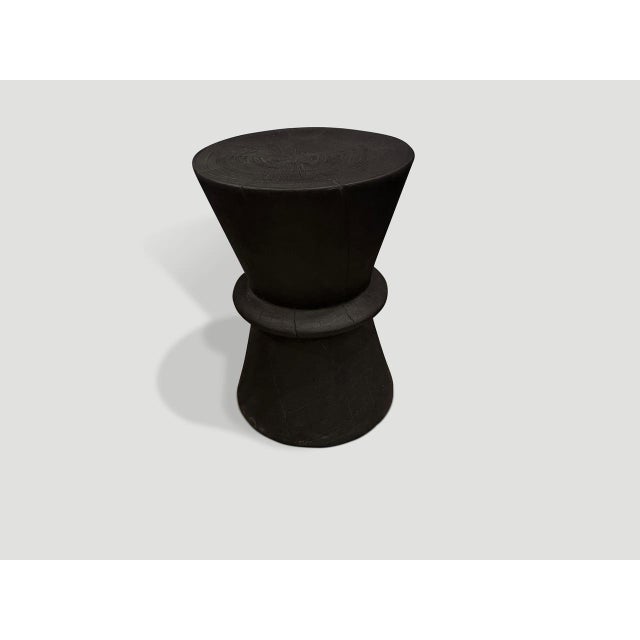 2010s Andrianna Shamaris Minimalist Charred Side Table For Sale - Image 5 of 5