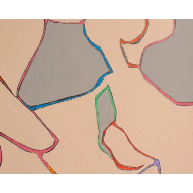 Paper 1980s “Dancing Nudes” Abstract Mixed Media Painting by Harry Hilson For Sale - Image 7 of 7