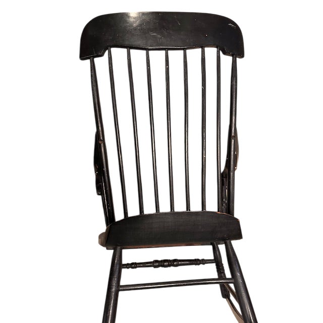 Antique Black Rocking Chair, 19th Century For Sale - Image 10 of 10