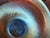 Art Deco Lundberg Studios Art Glass Trumpet Vase — Blue Iridescent Swirl, 2000 For Sale - Image 3 of 6