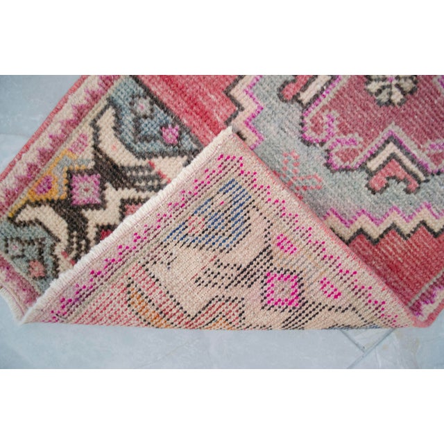 1970s 1970s Hand Knotted Small Turkish Rug 1'7" X 3'2" For Sale - Image 5 of 8