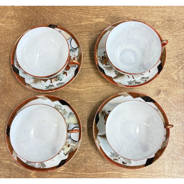 Striking Vintage Kutani Porcelain 17-Piece Set For Sale - Image 11 of 18