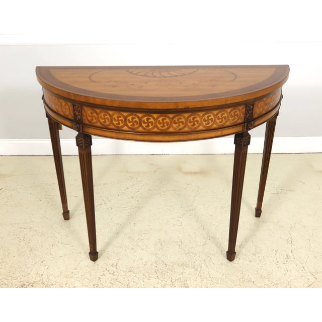Century Satinwood Mahogany Adams Style Console Table For Sale - Image 12 of 12