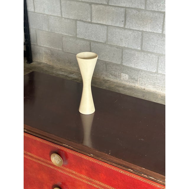 A wonderful tall ceramic vase produced by Syco. Very nice form similar California modernist designs in the 1950s.