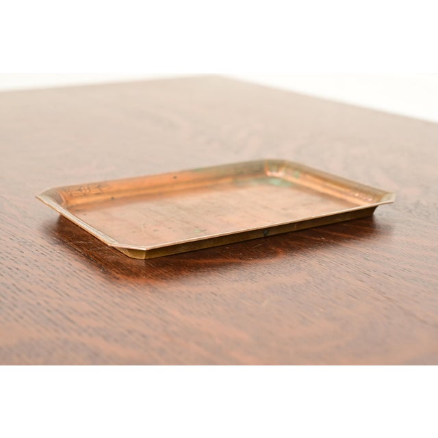 Tiffany and Co. Tiffany & Co. Antique Art Deco Engraved Bronze Tray or Catchall For Sale - Image 4 of 9