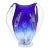 Modernist Hand-Blown Art Glass Vase in Cobalt & Ultramarine Signed Will Dexter For Sale