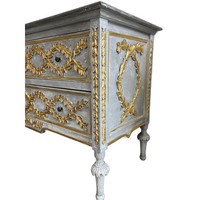 Neoclassical Vintage Neoclassical Gilded Commode For Sale - Image 3 of 7